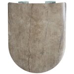 Olfa - abattant wood slim avec descente assist�e au style ch�ne vieilli mat beige fonc� 47. 5x36. 5 cm ...