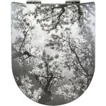 Abattant double olfa dclipsable 'arbres en fleurs' gris 47x36. 5 cm