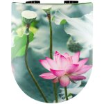 Olfa - abattant wood slim avec descente assiste aux nympheas vert 47. 5x36. 5 cm