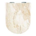 Olfa - abattant wood slim avec descente assiste - effet marbre brillant beige 47. 5x36. 5 cm