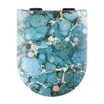 Olfa - abattant wood slim avec descente assist�e au style pierre pr�cieuse bleu 47. 5x36. 5 cm