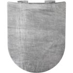 Abattant wood slim dclipsable - effet mtal ray gris clair 42 - 47 cmx36. 5 cm - gris clair