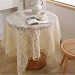 Abc - no�l petite nappe rondes, nappe ronde boh�me, lavable, r�tro fil de coton dentelle meuble tv meuble ...