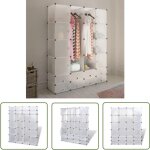 Abcrital - the living store cabinet modulable avec 18 compartiments blanc 37x146x180, 5 cm - meuble de ...