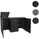 Mendler - abri pour 3 poubelles hwc - e25, cache - poubelle poly rotin 3x120l - brun