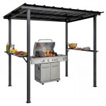 Abri pour barbecue - tonnelle de jardin - outsunny - toit rigide - m�tal galvanis� - 271x182x229cm - ...