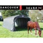 Abri pour bétail 3, 6x8, 4x2, 68m, pvc, gris Abri pour bétail 3, 6x8, 4x2, 68m, pvc, gris