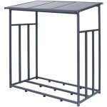 Abri bois de chauffage, tagre rangement extrieur mtal, anthracite, xxl 187, 5x70x185 cm, abri  bois ...