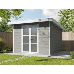 Direct abris - abri de jardin composite alma - 9m2 gris clair - cabane de jardin Direct abris - abri de jardin composite alma - 9m2 gris clair - cabane de jardin