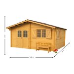 Habrita - abri nancy double pente 22, 87 m� ? �pic�a massif 42 mm ? plaques ondul�es bitum�es ? sans ...