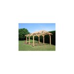 Abri deux pentes, 600cmx500cm, bois douglas fran�ais, carport, auvent, abri voiture