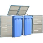 Abri pour deux poubelles 138x77, 5x115, 5 cm inox