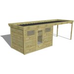 Abri français - abri de jardin bois pin autoclave 27mm - 6, 94x2, 14m / 14, 9m2 - bac acier Abri français - abri de jardin bois pin autoclave 27mm - 6, 94x2, 14m / 14, 9m2 - bac acier