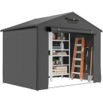 Abri de jardin 2, 5x1, 8 m �tanche avec porte � fermeture �clair et fen�tre de ventilation gris fonc� ...