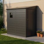 Abri jardin adoss� r�sine 2, 09m2 porte verrouillable j�bu anthracite