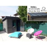 Abri de jardin aluminium et composite 3x3 toit plat contemporain - moderne - résistant aux intempéries ... Abri de jardin aluminium et composite 3x3 toit plat contemporain - moderne - résistant aux intempéries ...