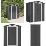 Abri de jardin anthracite 192x108x223 cm acier galvanis - abri de jardin - abri extrieur - rangement ...