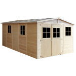 Abri de jardin en bois naturel - stockage extrieur avec fentres - h226x324x516 cm / 15 m hangar en ...