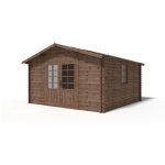 Altanka - abri de jardin en bois - 15, 20m2 - 3, 90x3, 90m - trait - ep. 34mm - couleur: marron