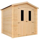 Abri de jardin en bois avec sol trait� - timbela m343c + m343g - stockage ext�rieur i216xl206xh218 cm ...