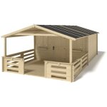 Altanka - abri de jardin en bois - 4x3 m + terrasse avec balustrade et avant - toit en bois - 24 m2 Altanka - abri de jardin en bois - 4x3 m + terrasse avec balustrade et avant - toit en bois - 24 m2