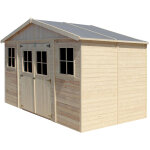 Abri de jardin en bois naturel - stockage extrieur avec fentres - h246x418x220 cm / 8 m hangar en ...