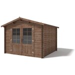 Altanka - abri de jardin en bois - 9m2 - 3x3m - trait - ep. 28mm - couleur: marron