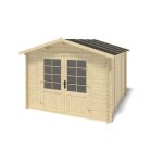 Abri de jardin en bois - 9m2 - 3x3m - ep. 28mm - couleur: naturel