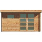 Abri de jardin en bois traité par autoclave avec toit plat - 13 m² - épaisseur 28 mm - coralio Abri de jardin en bois traité par autoclave avec toit plat - 13 m² - épaisseur 28 mm - coralio