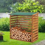 Abri de jardin pour bois de chauffage ext�rieur 116x65x123cm grebe