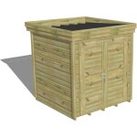 Abri fran�ais - abri de jardin bois pin autoclave 27mm - 2, 14x2, 14m / 4, 6m2 - bac acier - plancher ...