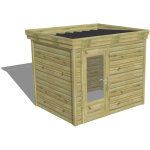 Abri franais - abri de jardin bois pin autoclave 27mm - 2, 64x2, 14m / 5, 7m2 - bac acier