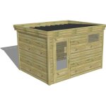 Abri français - abri de jardin bois pin autoclave 27mm - 3, 44x2, 64m / 9, 1m2 - bac acier Abri français - abri de jardin bois pin autoclave 27mm - 3, 44x2, 64m / 9, 1m2 - bac acier