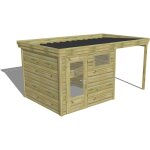 Abri français - abri de jardin bois pin autoclave 27mm - 4, 64x2, 64m / 12, 3m2 - bac acier Abri français - abri de jardin bois pin autoclave 27mm - 4, 64x2, 64m / 12, 3m2 - bac acier