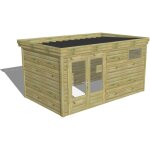 Abri français - abri de jardin bois pin autoclave 27mm - 4, 34x2, 64m / 11, 5m2 - bac acier Abri français - abri de jardin bois pin autoclave 27mm - 4, 34x2, 64m / 11, 5m2 - bac acier
