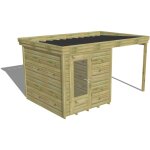 Abri franais - abri de jardin bois pin autoclave 27mm - 4, 14x2, 64m / 10, 9m2 - bac acier - plancher ...