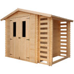Timbela - abri de jardin en bois m386c - avec  bches / rangement 4, 47 m - extrieur h218 x 272 x ...