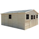 Abri de jardin en bois timbela m333 - 20 m - extrieur h246 x 418 x 522 cm - construction de panneaux ...