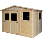 Abri de jardin en bois timbela m334 - 6 m - extrieur h226 x 324 x 216 cm - construction de panneaux ...
