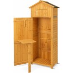 Relax4life - abri de jardin en bois avec toit pluie, 4 tagres amovibles, 2 portes, 2 mini loquets, ...