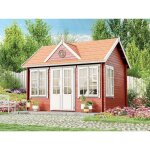 Alpholz - abri de jardin mod�le clockhouse� 28 naturel , mm �paisseur paroi 440 x 340 cm
