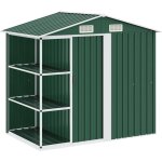 Abri de jardin avec �tag�re vert 205x130x183 cm fer