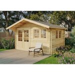 Alpholz - abri de jardin gabriel - 34 400 x 300 cm naturel , 34 mm paisseur paroi 428 367