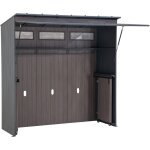 Sunjoy ? abri de jardin m�tal 2x1m en acier ? finition rev�tement en poudre ? pour terrasses en bois ...