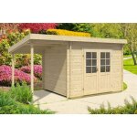 Alpholz - abri de jardin maria toit en pente naturel , 28 mm paisseur paroi 450 x 275 cm