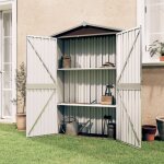 Maison exclusive - the living store abri de jardin marron 116x45x175 cm acier galvanis - abri de jardin ...