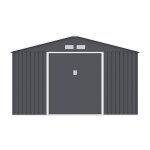 Abri de jardin en metal 10, 78 m2 - kit dancrage inclus - gris anthracite