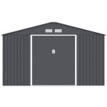 Abri de jardin en metal 10, 78 m2 - kit dancrage inclus - gris anthracite