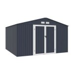 Abri de jardin en mtal 10, 85 m2 - kit d'ancrage inclus - gris anthracite