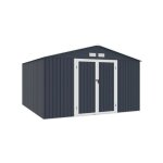 Sans marque - abri de jardin en mtal 10, 85 m2 - 340 x 319 x 210 - lunex - kit d'ancrage inclus, 2 portes ...